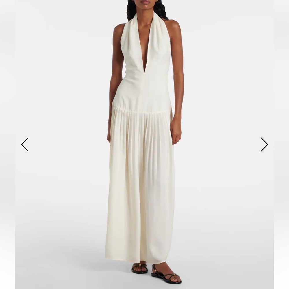 Proenza Schouler Tala Halter Maxi Dress Size 4 - cream white georgette